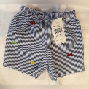 Florence Eiseman Seersucker Shorts with Embroidered Fish Details